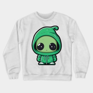 Cool Alien with a Hooded Pullover design #10 Crewneck Sweatshirt